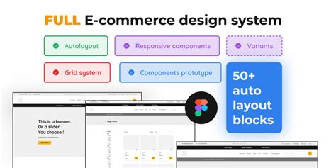 E-commerce Figma wireframes design system template - Responsive multi components