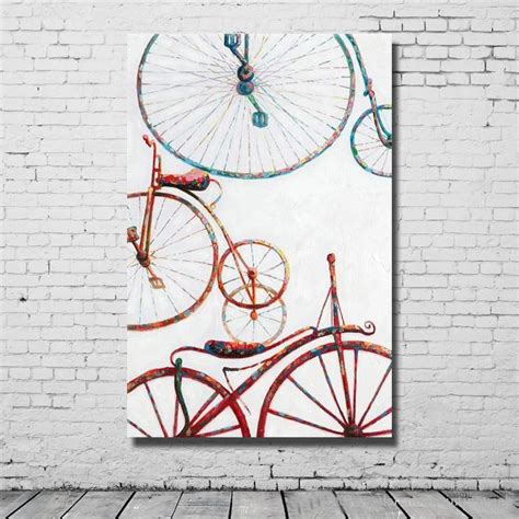 New Design Bicycle Art Painting Hand made Canvas Oil Painting Living ...