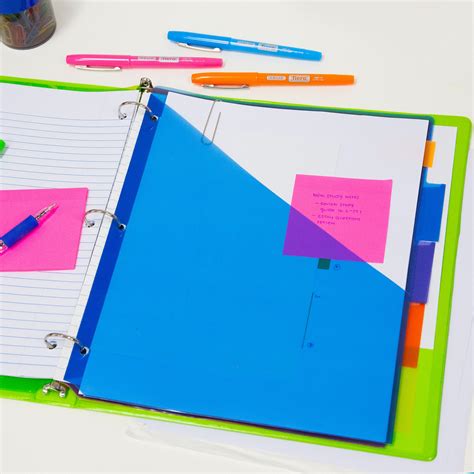 BAZIC - 3-Ring Binder Pockets Dividers w/ 5-Insertable Color Tabs ...