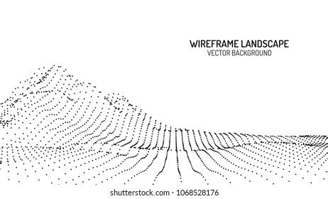 Abstract Digital Landscape Particles Dots Stars Stock Vector (Royalty Free) 1068528176 ...