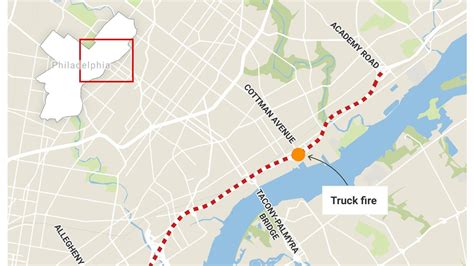 I-95 bridge collapse: Location of the 95 collapse in Philadelphia