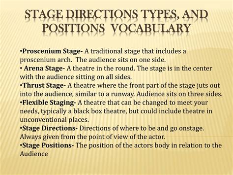 PPT - Stage Directions Types, and Positions Vocabulary PowerPoint Presentation - ID:5343469