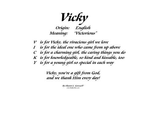 Meaning of Vicky - LindseyBoo