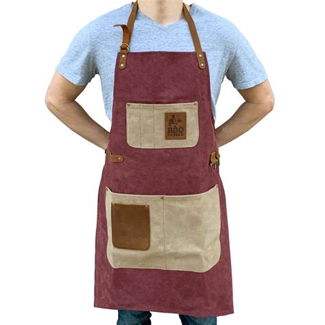 BBQ Butler Grilling Apron - Premium Grill Canvas Apron - Deluxe Leather ...