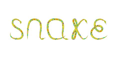 The word SNAKE, written in letters in the shape of snakes, lettering art 10831906 Vector Art at ...