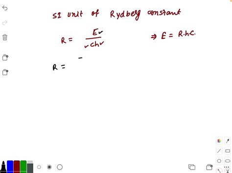 SOLVED: a. What are the units for the Rydberg constant?