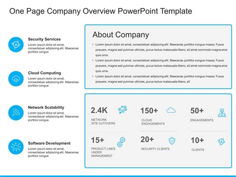 One Page Company Overview PowerPoint Template