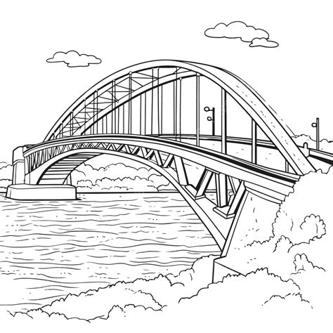 Bridge Coloring Pages Inspirational Best Free Bridge Coloring Pages Outline Sketch Drawing ...