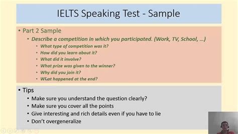 IELTS Speaking Test - Hints and a Sample - YouTube