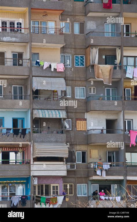 Typical apartment building in Old Cairo Egypt Stock Photo - Alamy