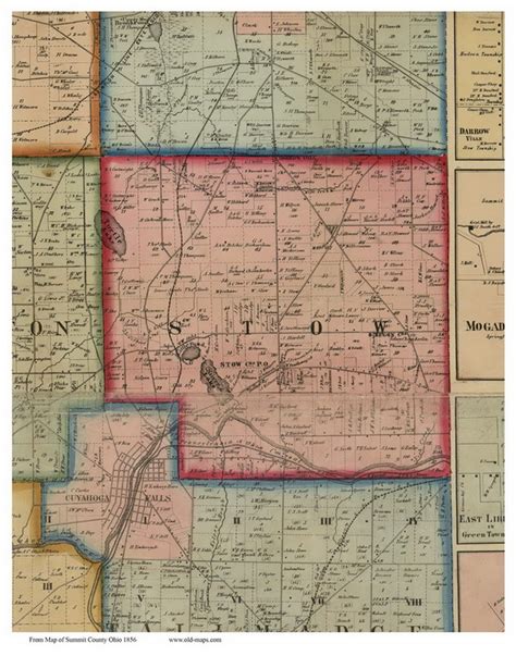 Stow, Ohio 1856 Old Town Map Custom Print - Summit Co. - OLD MAPS