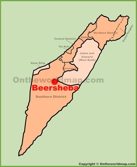 Beersheba location on the Israel Map