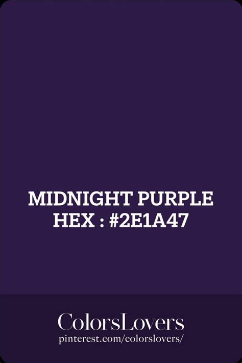 MIDNIGHT PURPLE in 2022 | Purple hex, Purple, Color psychology