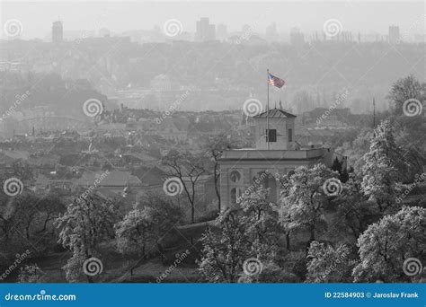 U.S. Embassy in Prague (Czech Republic) Stock Image - Image of monochrome, america: 22584903