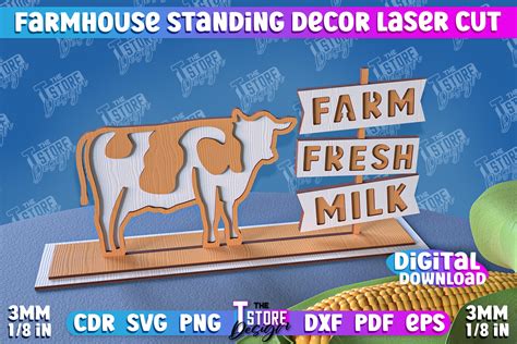 Farmhouse 3D Standing Decor Laser Cut Graphic by The T Store Design · Creative Fabrica