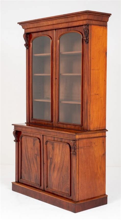 Antique Victorian Bookcase Display Cabinet 1860