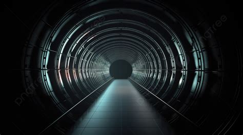 Black Tunnel With A Light At The End Background, 3d Illustration Of 4k ...