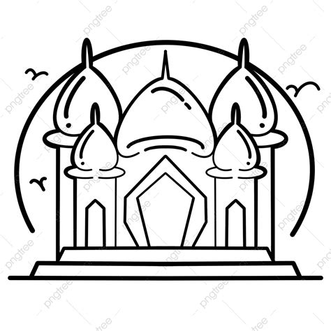 Mosque Minimalist Line Building, Building Drawing, Minimalist Drawing, Minimalist Sketch PNG ...