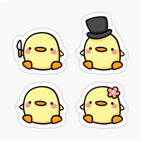 "Duck with a knife and friends" Sticker for Sale by Nikamii | Cute ...