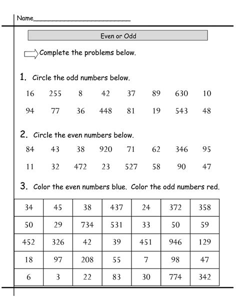 Easy Odd and Even Worksheets for Kids | Activity Shelter