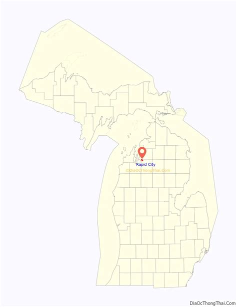 Map of Rapid City CDP, Michigan - Thong Thai Real