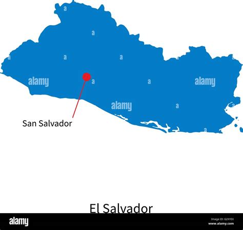 Detailed vector map of El Salvador and capital city Stock Vector Image & Art - Alamy