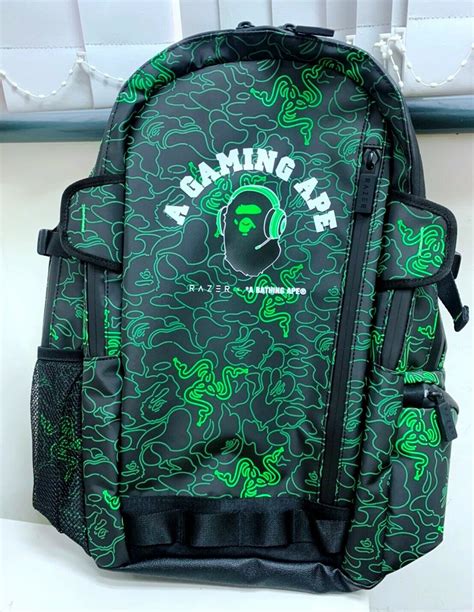 BAPE X RAZER A BATHING APE NEON CAMO ROGUE 15" BACKPACK GREEN COLOR