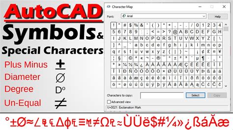 44 Symbols Special Characters AutoCAD Plus Minus Diameter, 43% OFF