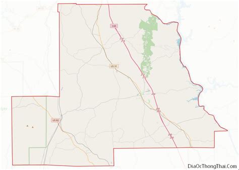 Map of Chilton County, Alabama