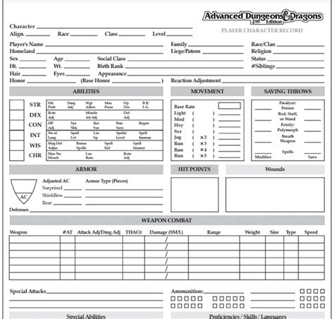 The Best DnD Character Sheets Custom, Online, Printable, 57% OFF