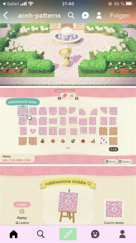 Animal Crossing Custom Patterns - Pink Exquisite Brick