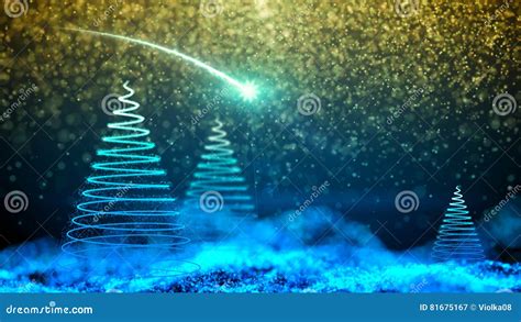 Gently Falling Snow with Christmas Tree Stock Image - Image of flake, merry: 81675167