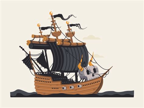 Pirate ship by Boyko on Dribbble Pixel Gif, Homemade Pirate Costumes ...