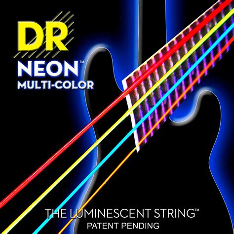 DR Strings Hi-Def NEON Multi-Color Coated Medium 6-String Bass Strings | Musician's Friend