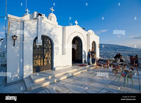 St. George's Chapel on Mount Lycabettus, Athens, Greece, Europe Stock ...