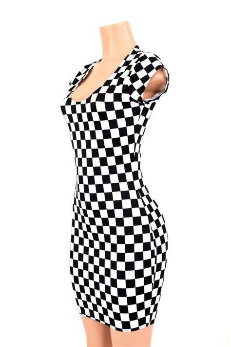 Black & White Checkered Bodycon Dress – Coquetry Clothing