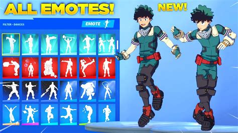 DEKU SKIN Showcase with All Fortnite Dances & Emotes! (Fortnite My Hero Academia Skin) - YouTube