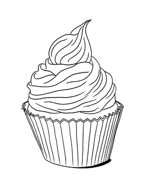 Cupcake Drawing Realistic Black And White Gallery | Fun Cake Auto