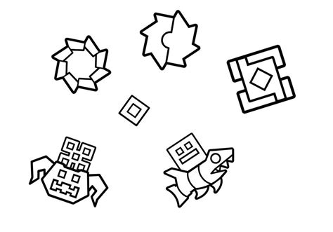 Geometry Dash Coloring Page. Coloring Page, Geometry Dash Lite, Dash - Coloring Home