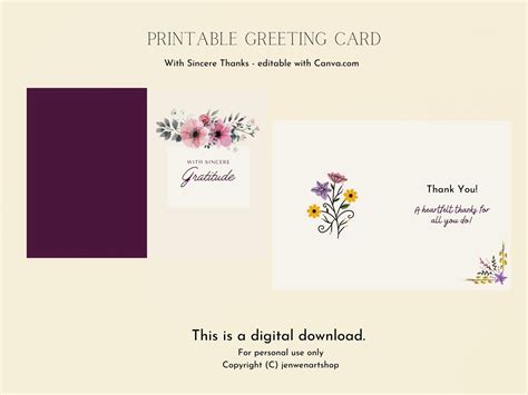 Custom Canva Cards Printable Greeting Cards DIY | Etsy