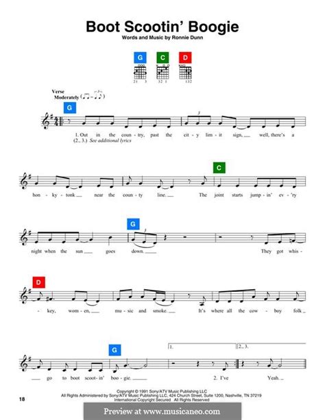 Boot Scootin' Boogie (Brooks & Dunn) by R. Dunn - sheet music on MusicaNeo