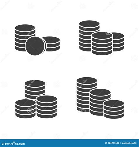 Vector Coins Stack Vector Icon Stock Vector - Illustration of game ...