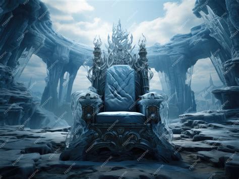 Premium AI Image | Decorated empty throne The Ice Throne