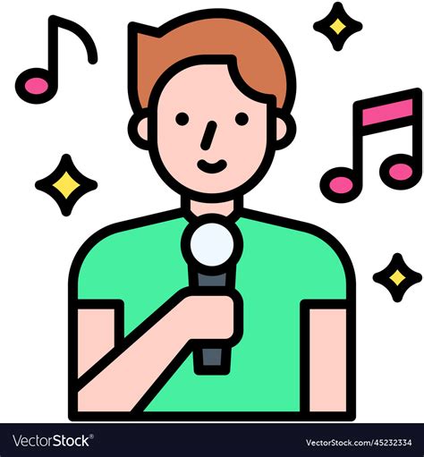 Male singer icon new year realated Royalty Free Vector Image