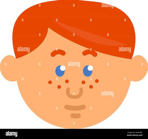 Boy with freckles and ginger hair, illustration, vector on a white background Stock Vector Image ...