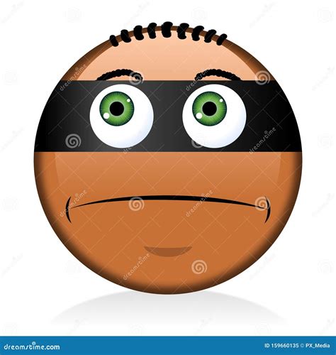 Black Emoji, Emoticon - Burglar Stock Illustration - Illustration of icon, humor: 159660135