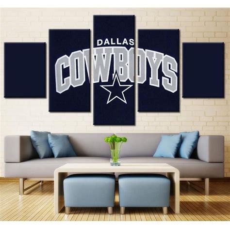 5 Panel Dallas Cowboys Canvas Wall Art Cheap For Living Room Home Decor | Wall decor living room ...