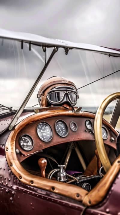 Free AI art images of vintage airplane cockpit