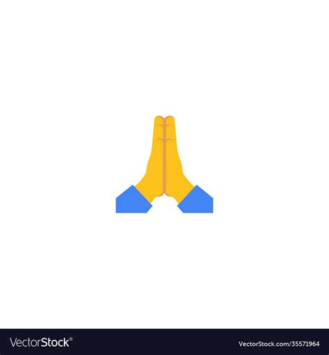 Folded hands emoji gesture isolated icon Vector Image