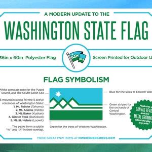 New Washington State Flag Design 3x5 Flag - Etsy